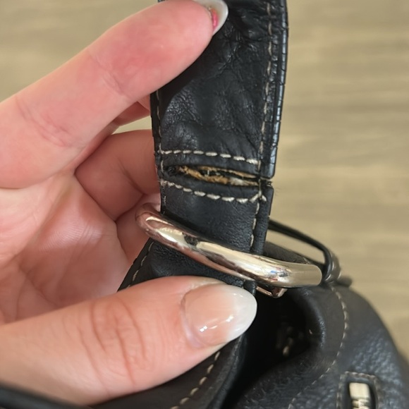 Coach F15064 Black Pebbled Leather Shoulder Bag Hobo Bag Purse - Picture 8 of 15